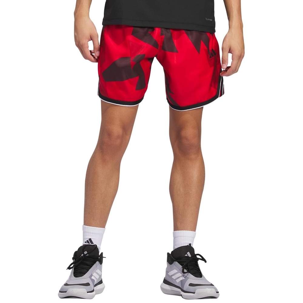 Adidas‎ Mens CrazyLite All Over Print Basketball Shorts Red Black 11" Inseam XS